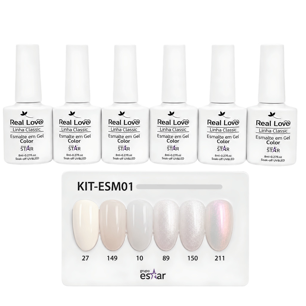 Kit 6 Esmaltes em Gel Francesinha 6 peças - Real Love