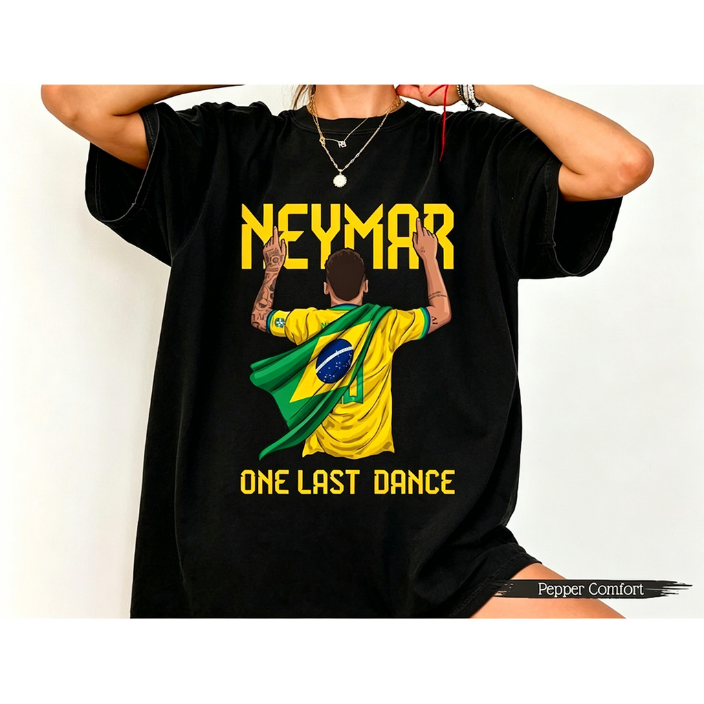 Camiseta Masculina Feminina Oversized Neymar One Last Dance Estampa Seleção Brasileira Streetwear