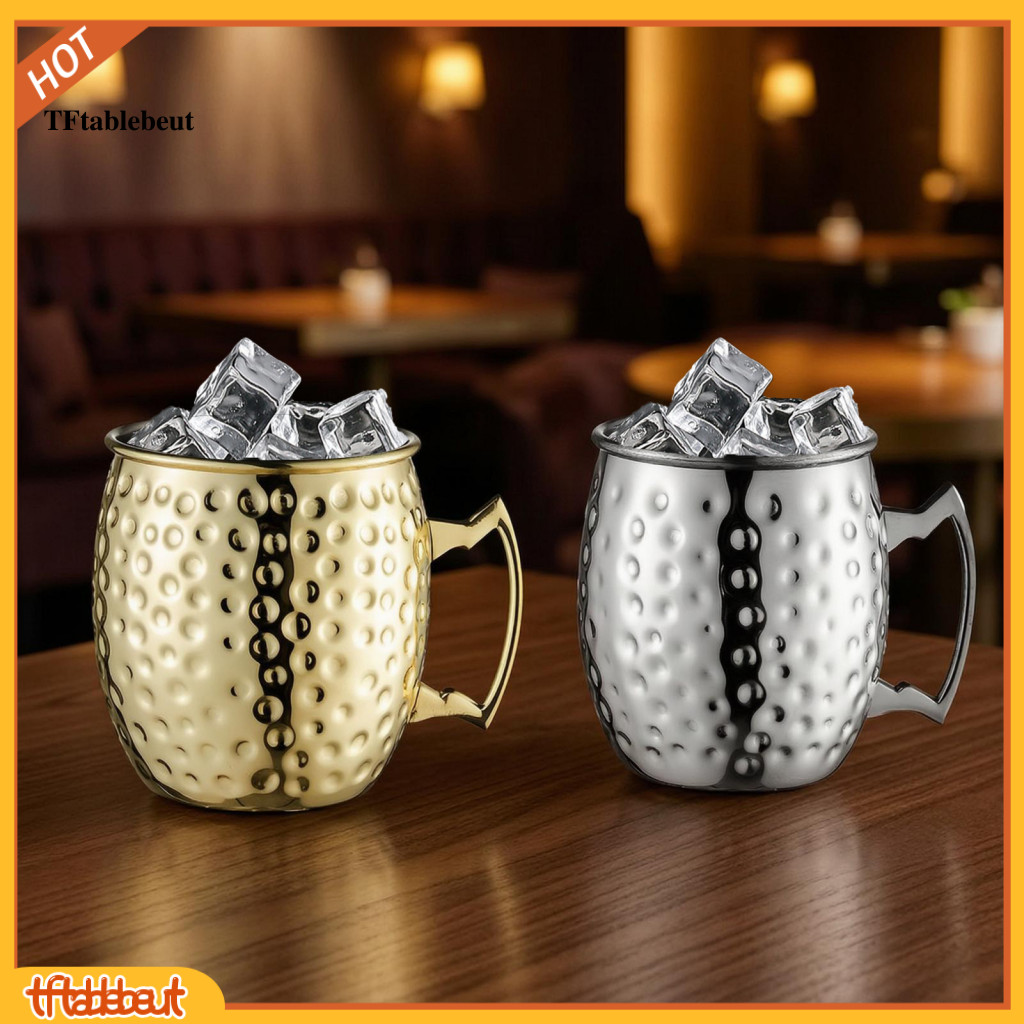 TF * Copo De Vinho De Aço Inoxidável Moscow Mule Caneca Martelada Coquetel Isolado A Vácuo De Parede Dupla Vidro De Barr