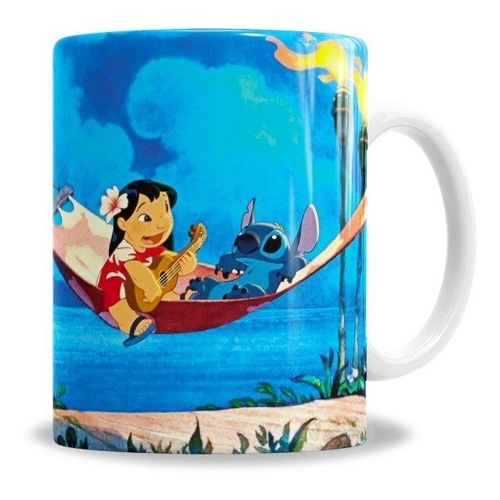 Caneca Porcelana Personalizada Lilo e Stitch Hamaca Paraguaya - na  Porcelana 325ml | Presente Criativo Café Chá...