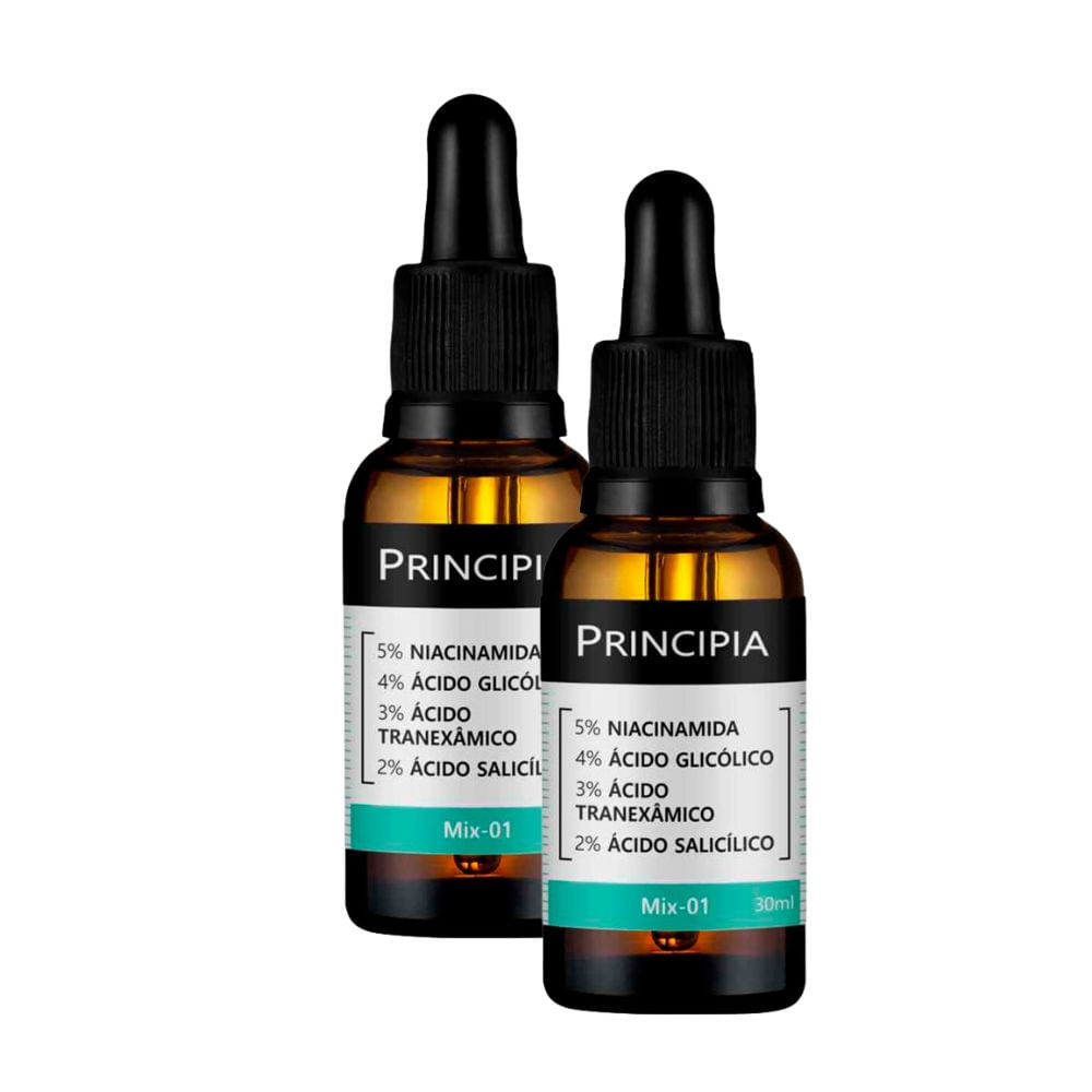 Kit 2 Sérum Principia Mix-01 Niacinamida, Ácidos Glicólico, Tranexâmico e Salicílico 30ml