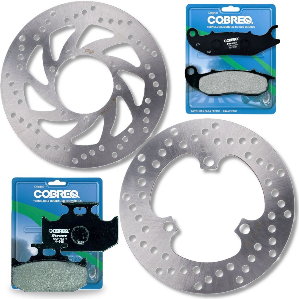 Discos de Freio Lander 250 / Teneré 250 / Crosser 150 Abs + Pastilhas Cobreq