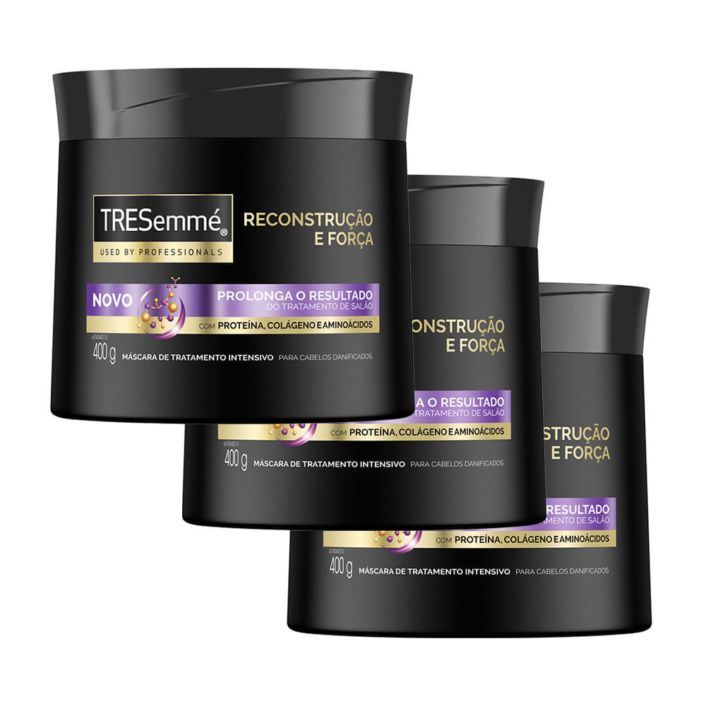Kit 3 Máscara de Tratamento TRESemmé Reconstrução e Força 400g