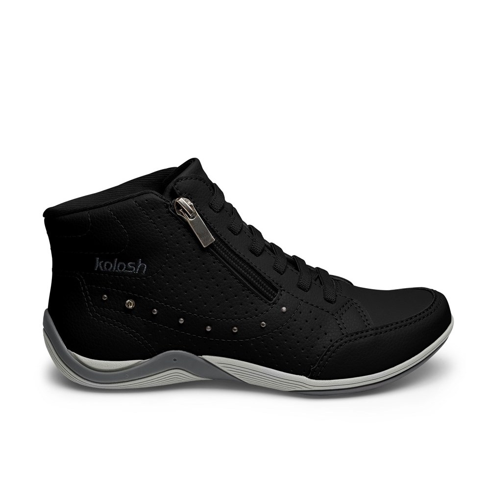 Tênis Kolosh C3679 Cano Alto Feminino Conforto Casual com Zíper