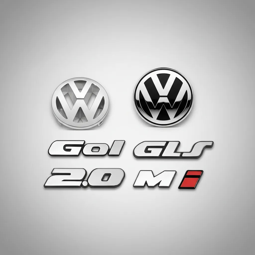 Emblemas Gol Gls 2.0 Mi P/ Gol Bola G2  96 97 98 99 -7 Peças