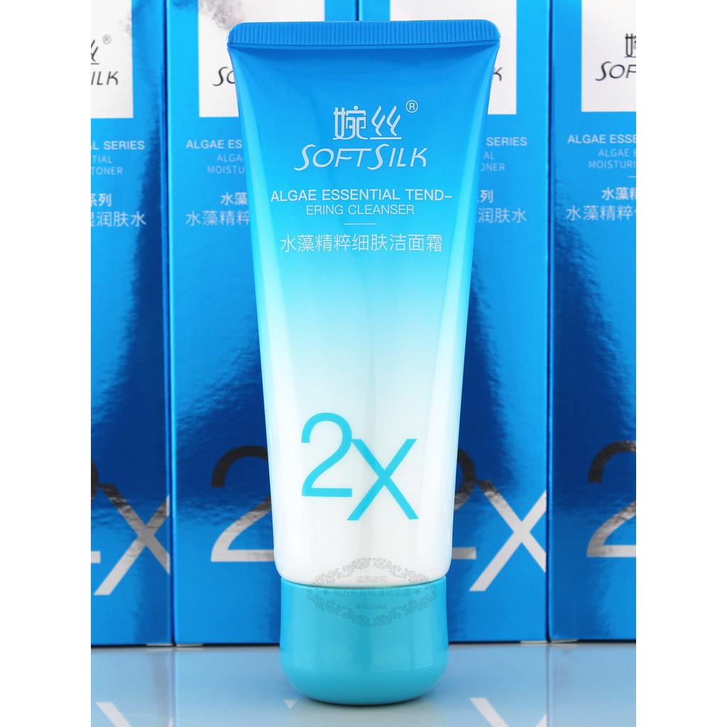 Wansi água algas essência creme de limpeza da pele fina 100g limpador Facial tigela refrescante seda cosméticos contador