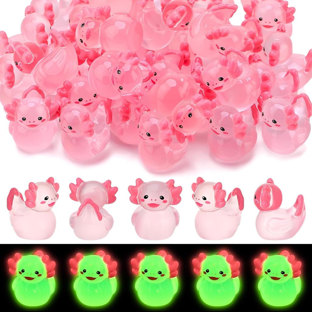 50 Peças de Figuras de Brinquedo de Patos Axolote, Mini Patos Axolote de Resina em Lote, Pequenas Figuras de Axolote par