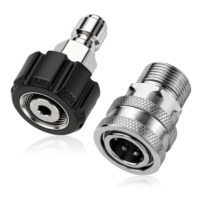Kit De Conexão Rápida Para Lavadora De Pressão , M22-14mm/15mm A 3/8 " , Conjunto De Adaptador Giratório Mangueira E Pis