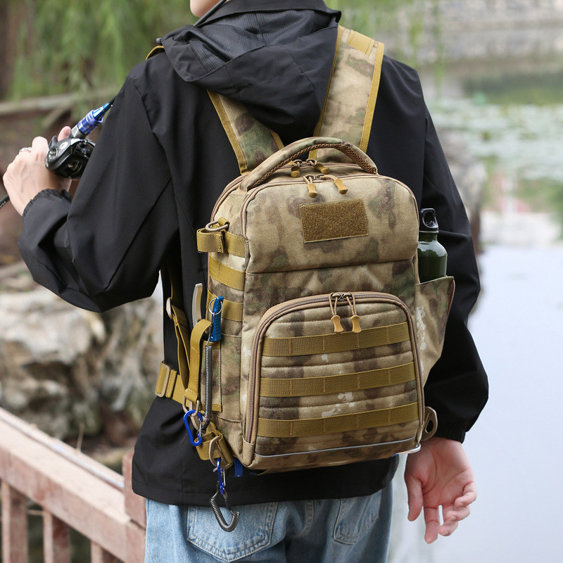 Mochila de camuflagem multifuncional ao ar livre mochila de montanhismo mochila de isca