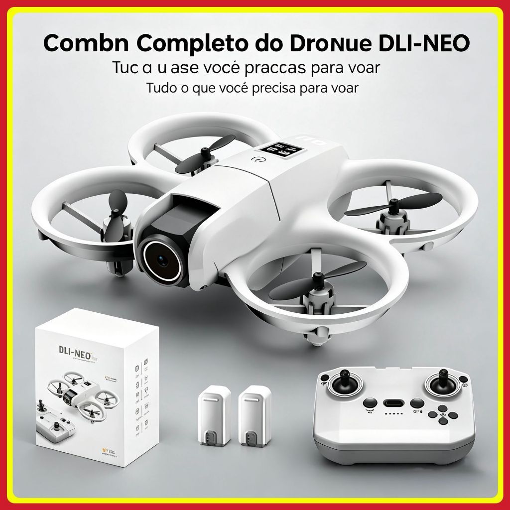 DLI Mini Drone HD Profissional WIFI Dual Cmaera Altitude RC Quadcopter Brinquedos 2 Baterias