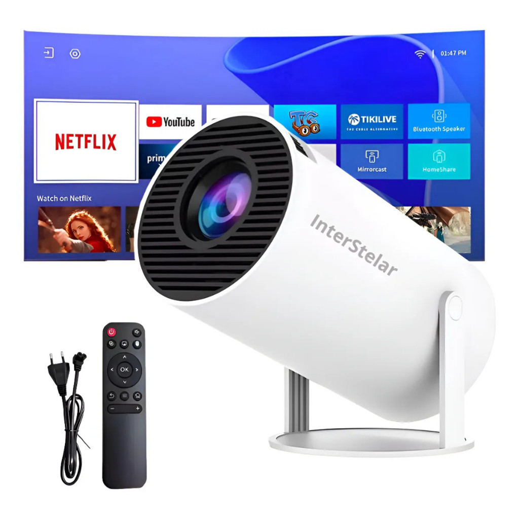 HY300 Projetor Portátil Original Inteligente Android 11 4K Ultra HD HDMI Wifi Bluetooth Alto-Falante Embutido