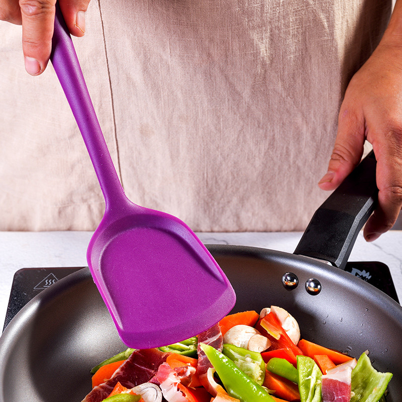 Espátula de Silicone resistente a altas temperaturas, espátula de cozinha, espátula de prato pequeno, panela antiaderent