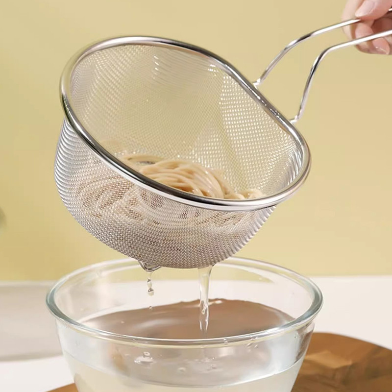 Casa 304 escorredor de aço inoxidável cozinha colher macarrão cozinhar macarrão fritar malha filtro panela quente grande
