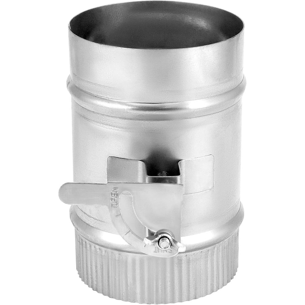 QWORK 4 Inch Galvanized Backdraft Damper Duct Manual Volume Damper with Sleeve for HVAC Air Balancing Systems, Range Hoo