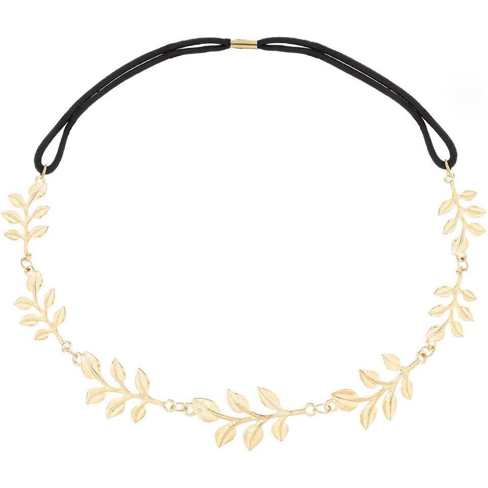 Correntes de Cabeça Yalice com Folhas Douradas, Tiara Elástica, Acessórios de Cabelo para Noivas e Mulheres