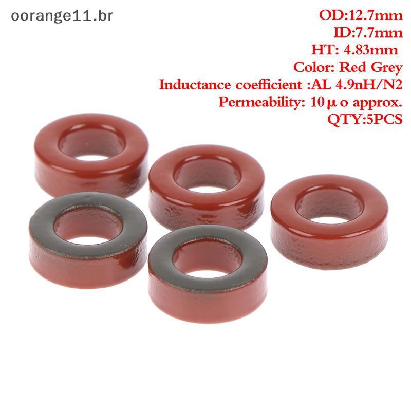 OORAN 5pcs T50-2 Núcleo Toróide Em Pó De Ferro Carbonílico 13x7x5mm Anel De Ferrite De Baixa Permeabilidade