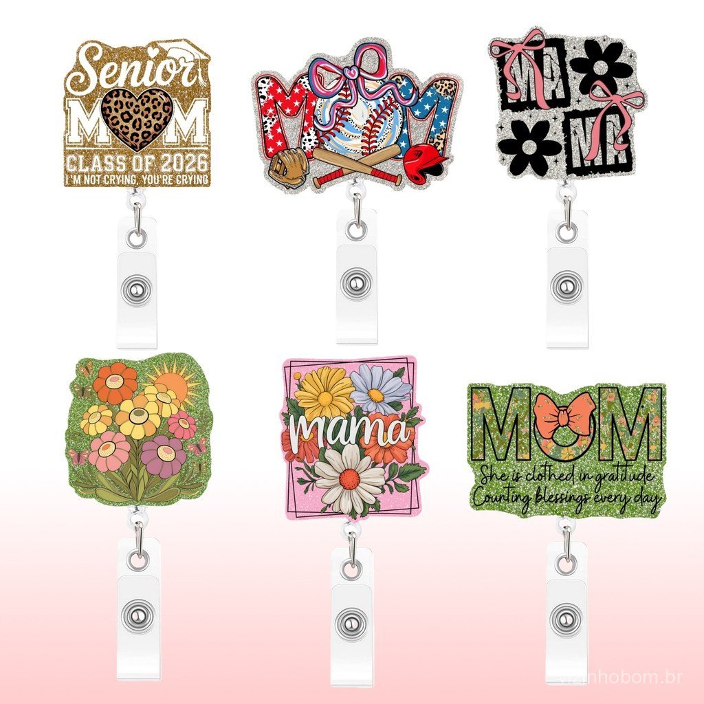 Novo Porta-Crachá Retrátil Criativo para o Dia das Mães - Um Presente Divertido para a MAMA