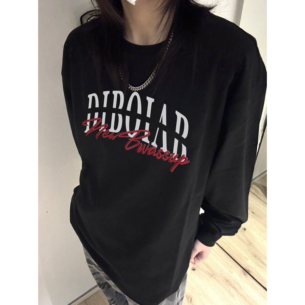 Camiseta de manga comprida bordada de algodão pesado masculino feminino início da primavera 2026 novo estilo americano p