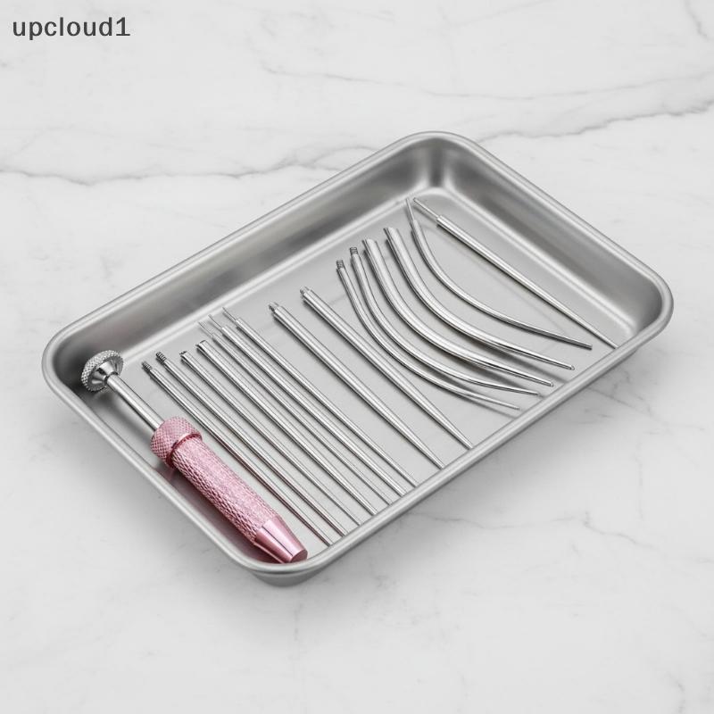 [upcloud1] Ferramenta De Piercing Curvo De Titânio Em Aço Inoxidável , Aplicador De Brinco , Punção Profissional , Poste