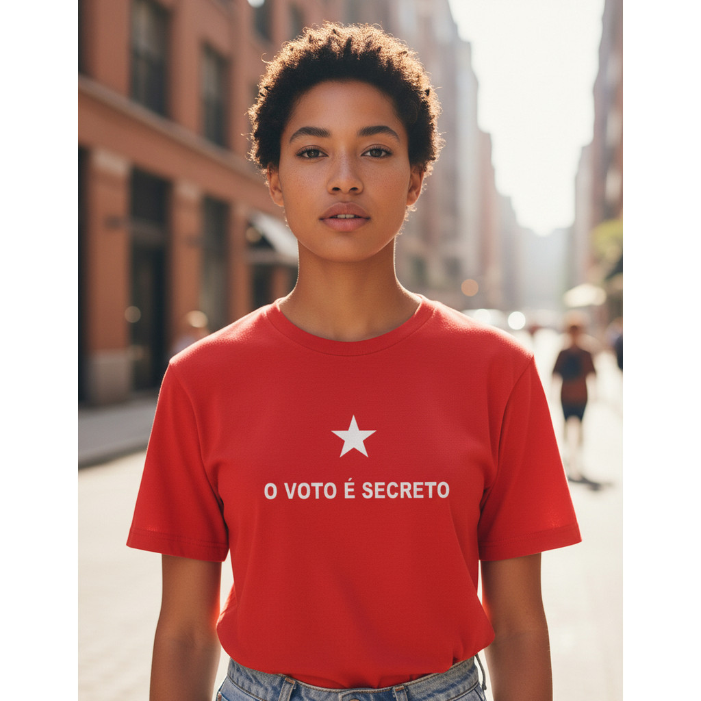 Camiseta Basica Unissex Esquerda Brasil Lula Presidente Voto Secreto