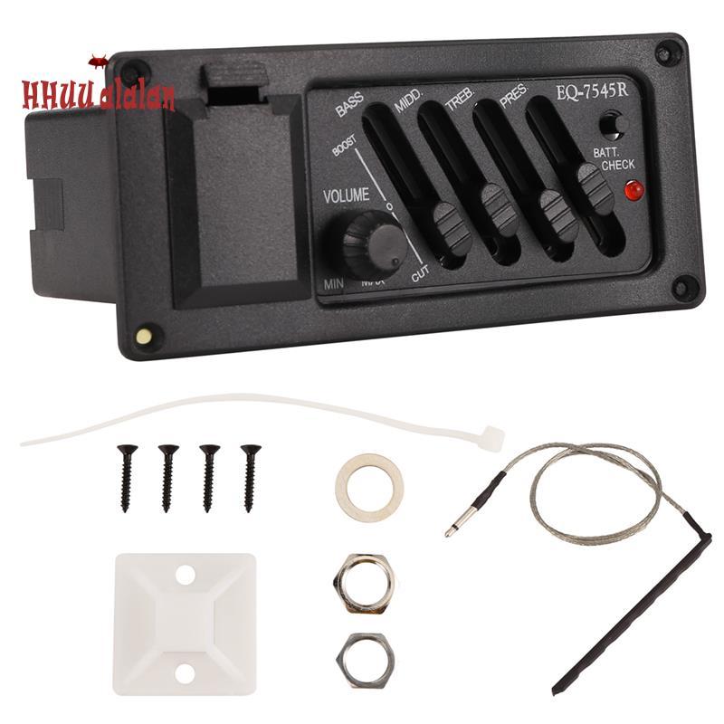 [H De Alta Qualidade] Kit Completo De Pré-Amplificador E Captador Para Guitarra Acústica 7545R-4 Bandas Mais Controle De