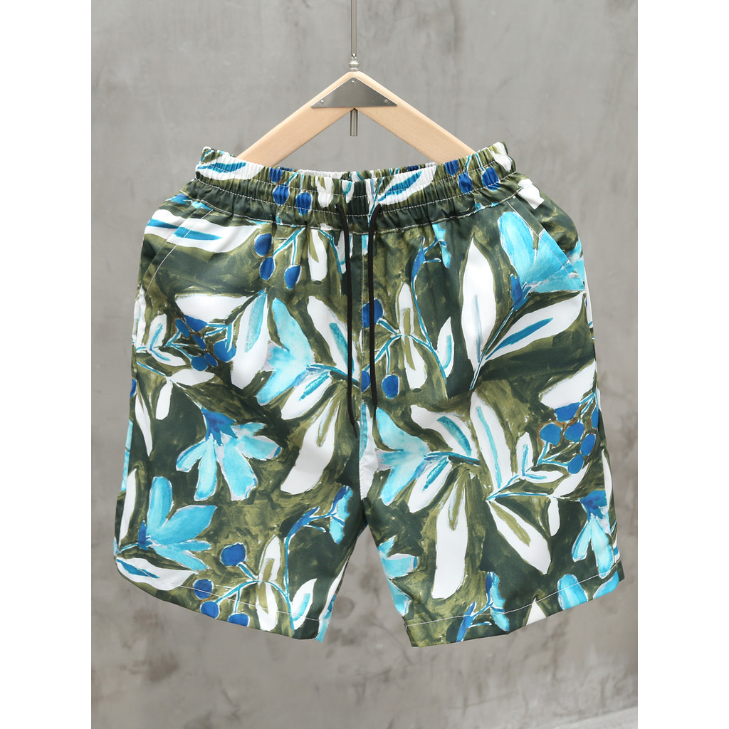 Fino de secagem rápida Graffiti pintura a óleo praia Shorts masculino natação esportes lazer solto Street Wear calças de