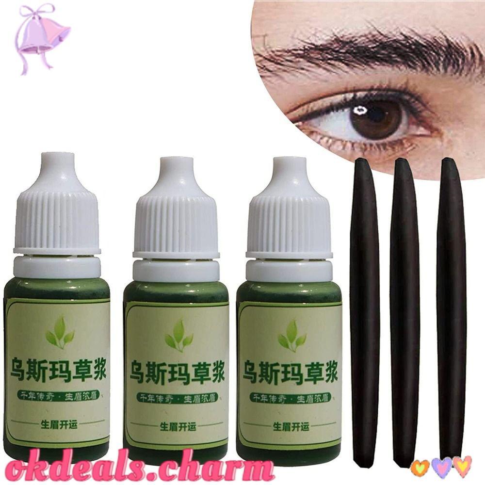 OKDEALS Líquido Nutritivo Para Crescimento De Cilia , Sobrancelhas Com Extrato De Grama Usma , Maquiagem Olhos