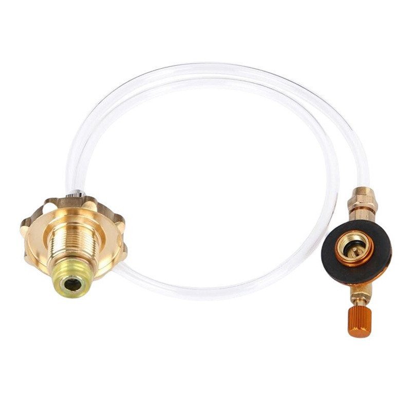 Cilindro plano de gás para alta altitude, cartucho de gás longo, válvula de enchimento, adaptador de gás liquefeito, tub