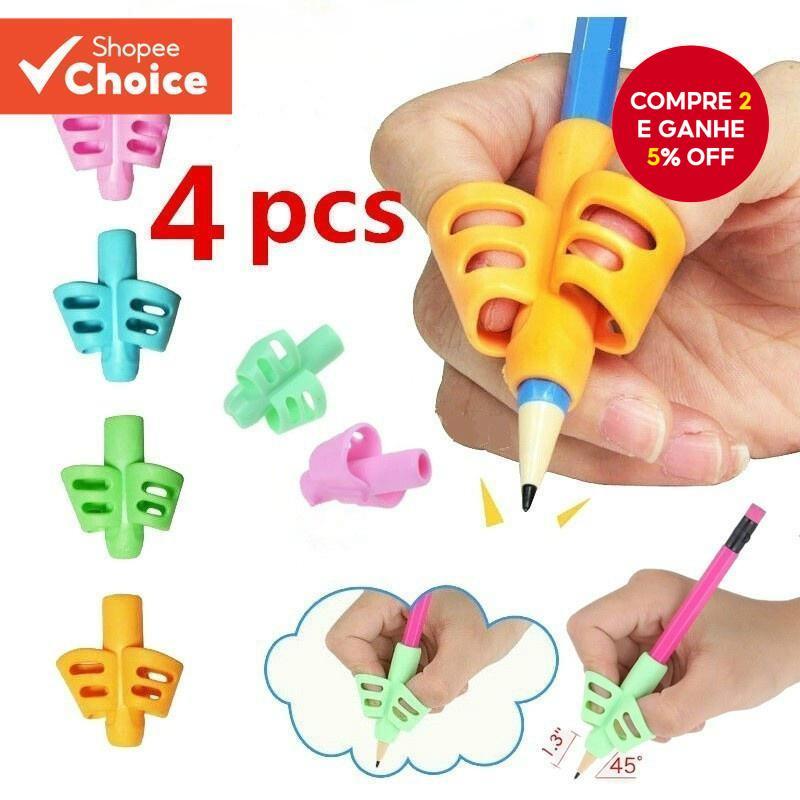 4 Pcs-Ferramenta De Correção De Caneta De Escrita De Silicone Para Aprendizagem De Bebês Com Dois Dedos , Itens Essencia
