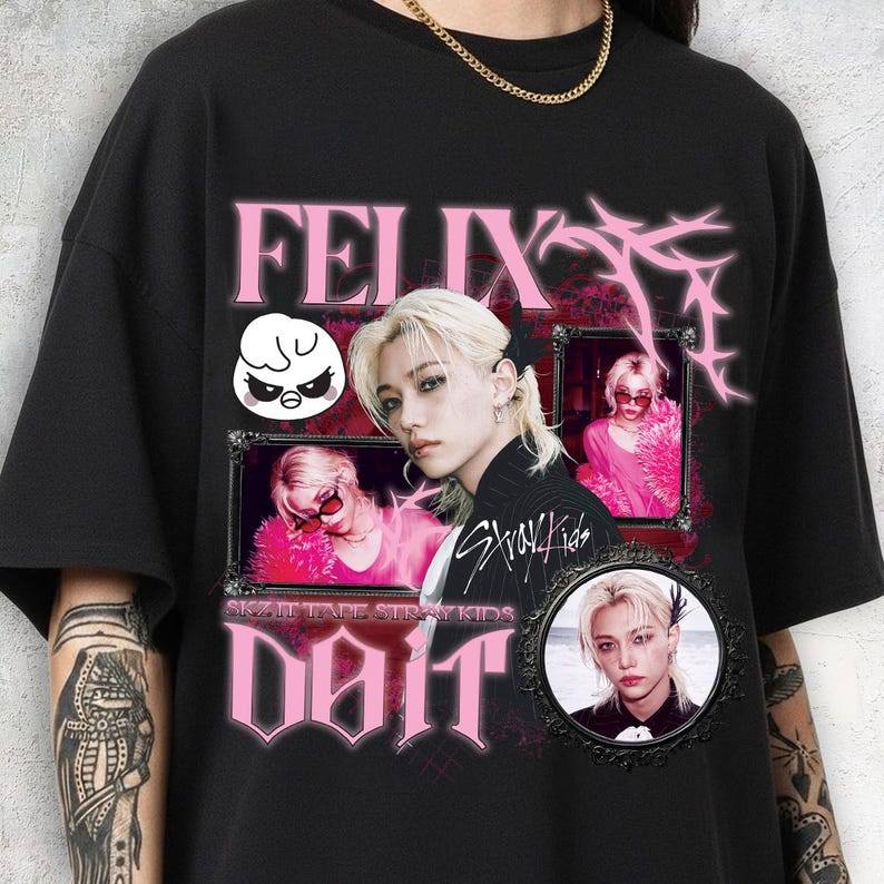 「Mina Hana」Camiseta Unissex Stray Kids Kpop Tema DO IT Estampa Linda Confortável Fofa Moda