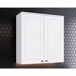Armário Aéreo Cozinha Modulado Americana c/ 2 Portas 80cm Branco - Henn