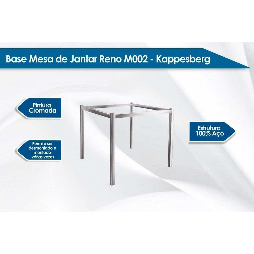 Sala de Jantar Completa Reno c/ Tampo de Vidro 90x90cm e 4 Cadeiras Hydra Plus Preto - Kappesberg · foto 2