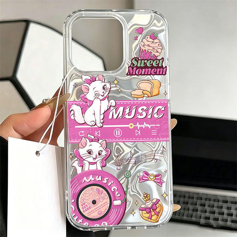 Capa Para Samsung S24 Plus S23 FE S23 Ultra S21 S22 S20 A56 A55 A54 A16 A15 A35 Rosa Mary Cat Caso