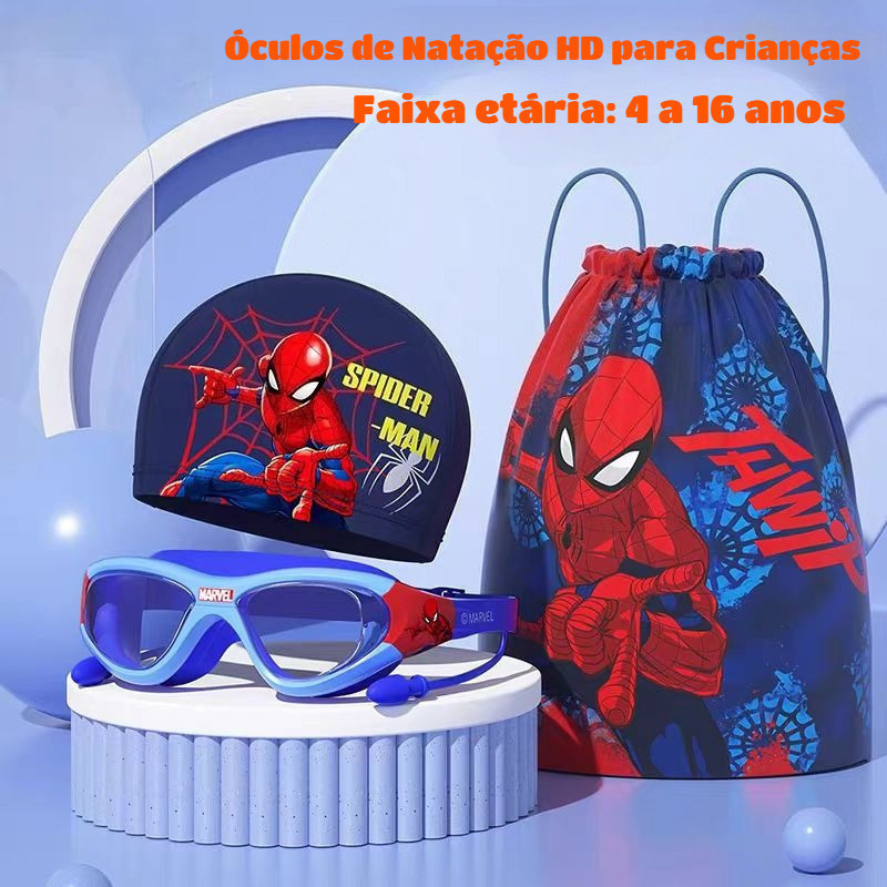 Óculos De Natação Homem-Aranha Anti-Embaciamento Para 4 e16 anos Crianças