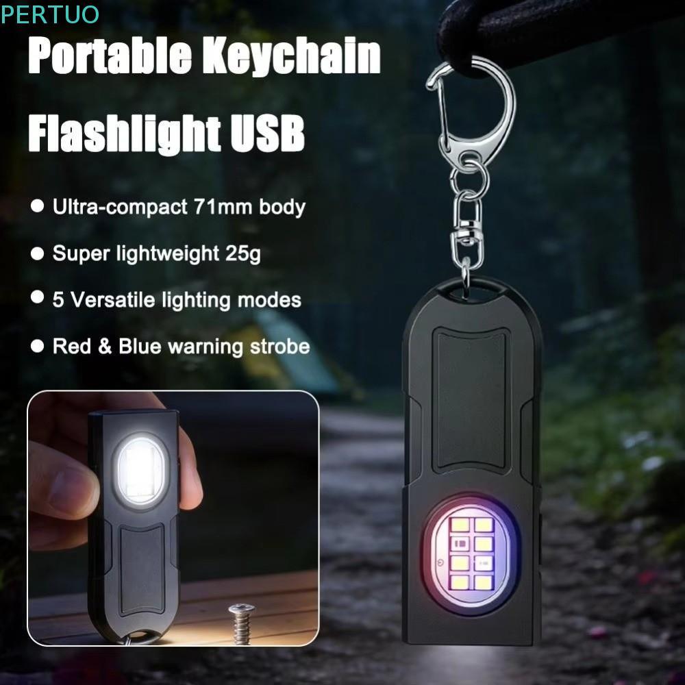 Lanterna De Chaveiro LED PERTUO , Mini Luz Portátil À Prova D'água , Com Braçadeira Traseira , Lâmpada Suspensa De Acamp