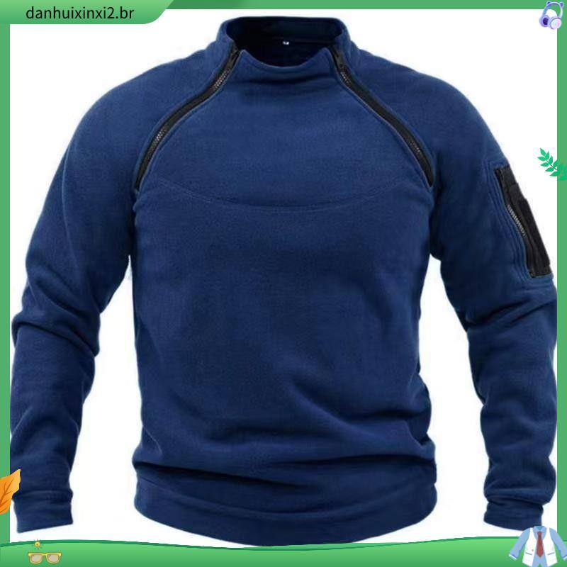 Side Zipper Fleece Spring Tactical Sweater Breathable Hunting New Pullover Men's Warm Jacket Uqh2
