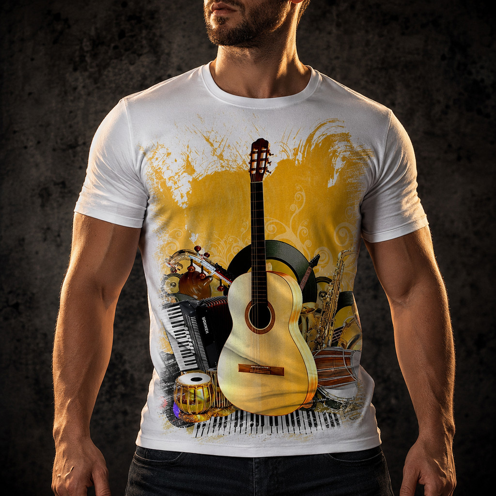 Camiseta Instrumentos Músicais Corda Violão A