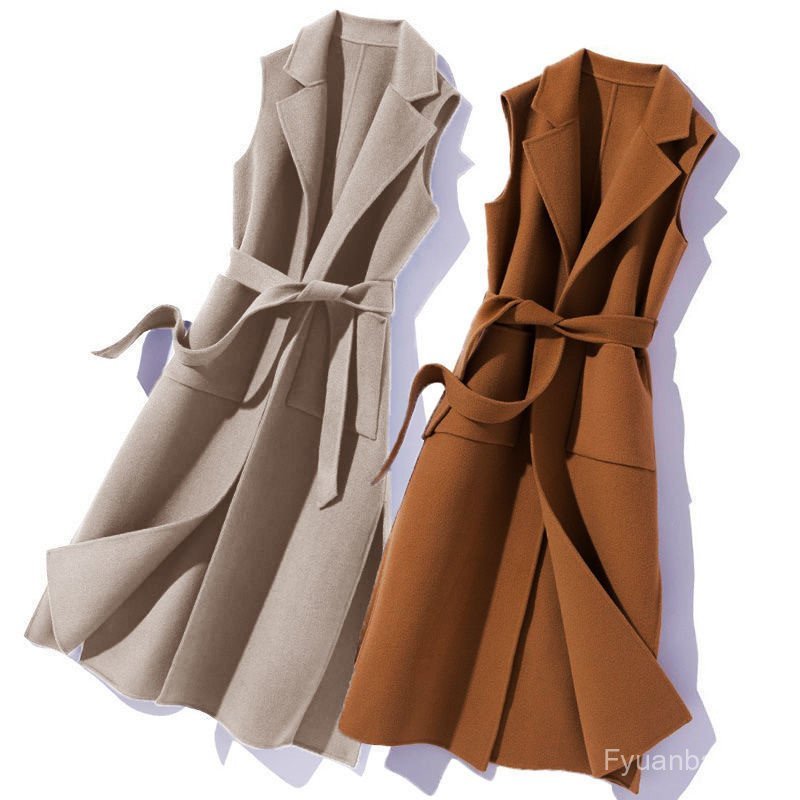 Primavera outono novo estilo moda colete de lã de comprimento médio colete outono inverno pequena versão coreana jaqueta