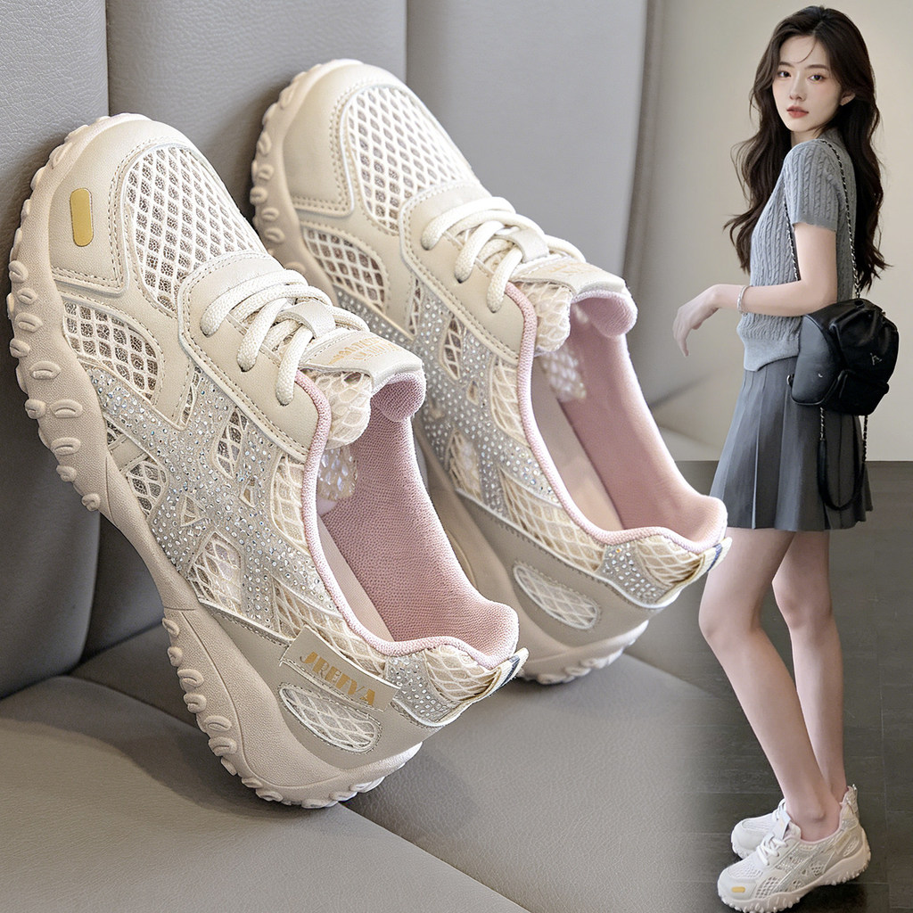 Sapatos femininos verão malha respirável papai sapatos leves sapatos esportivos Ultra-leve sola macia sapatos de malha f