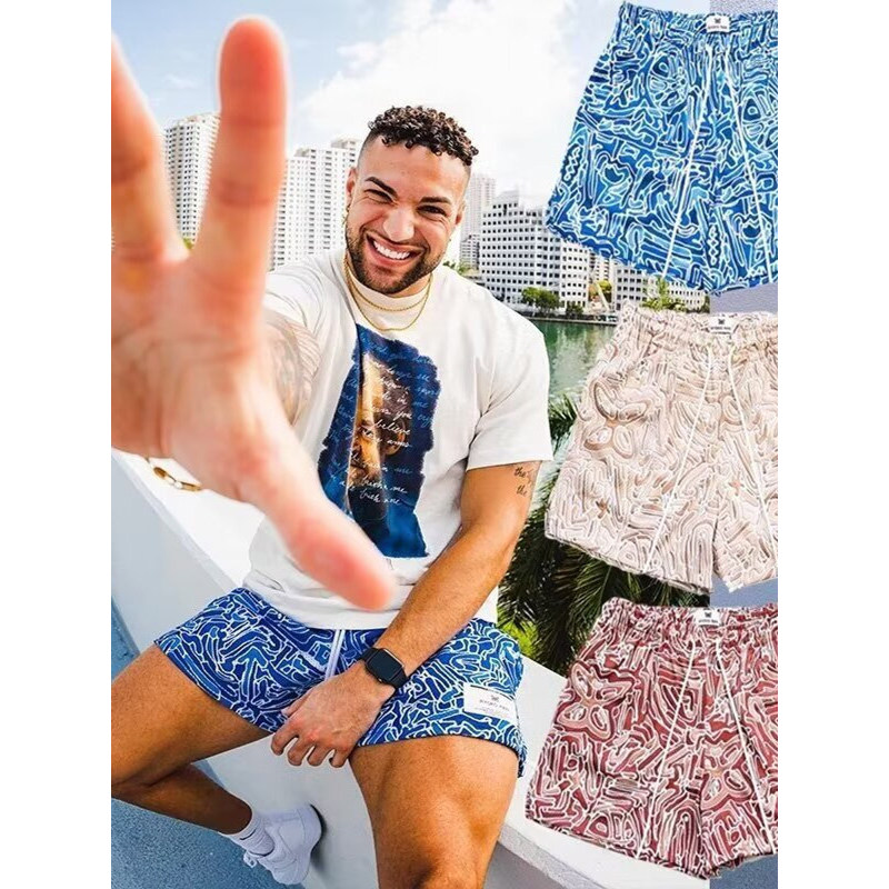 Shorts americanos Street Wear Graffiti masculino verão esportes lazer correndo basquete calças de secagem rápida não joe