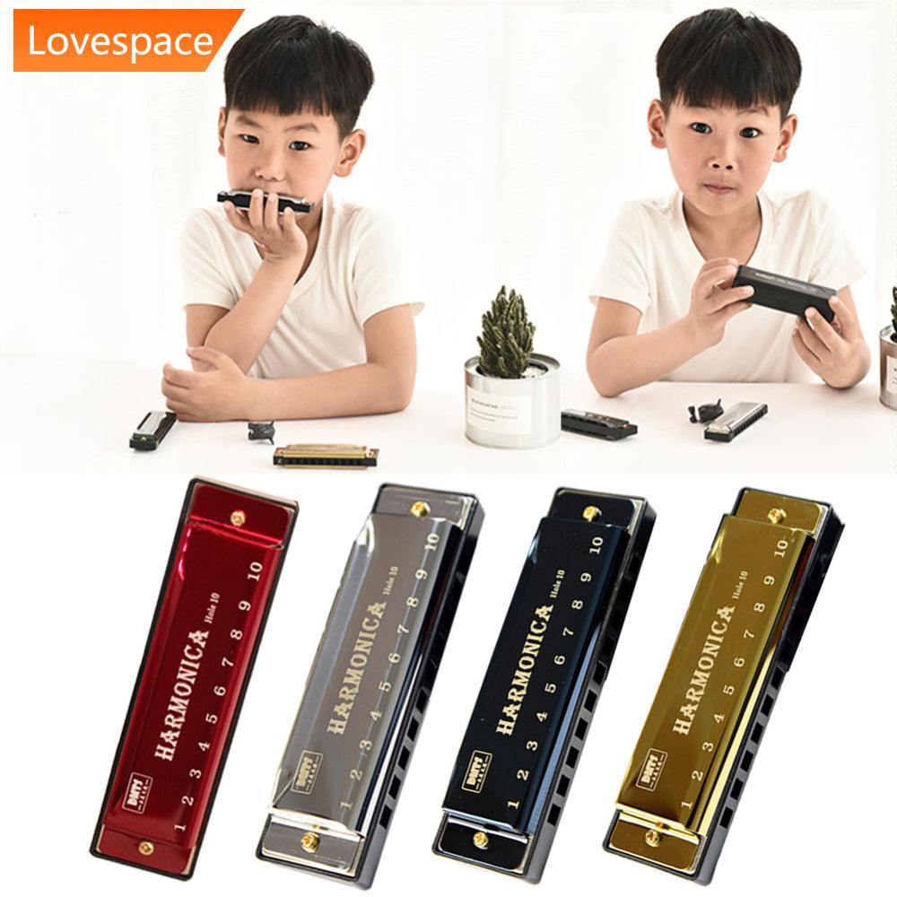 LS-STORE 10 Buracos Gaita C Chave Blues Metal Instrumento Musical Brinquedo Educativo Com Caso Para Crianças Iniciantes