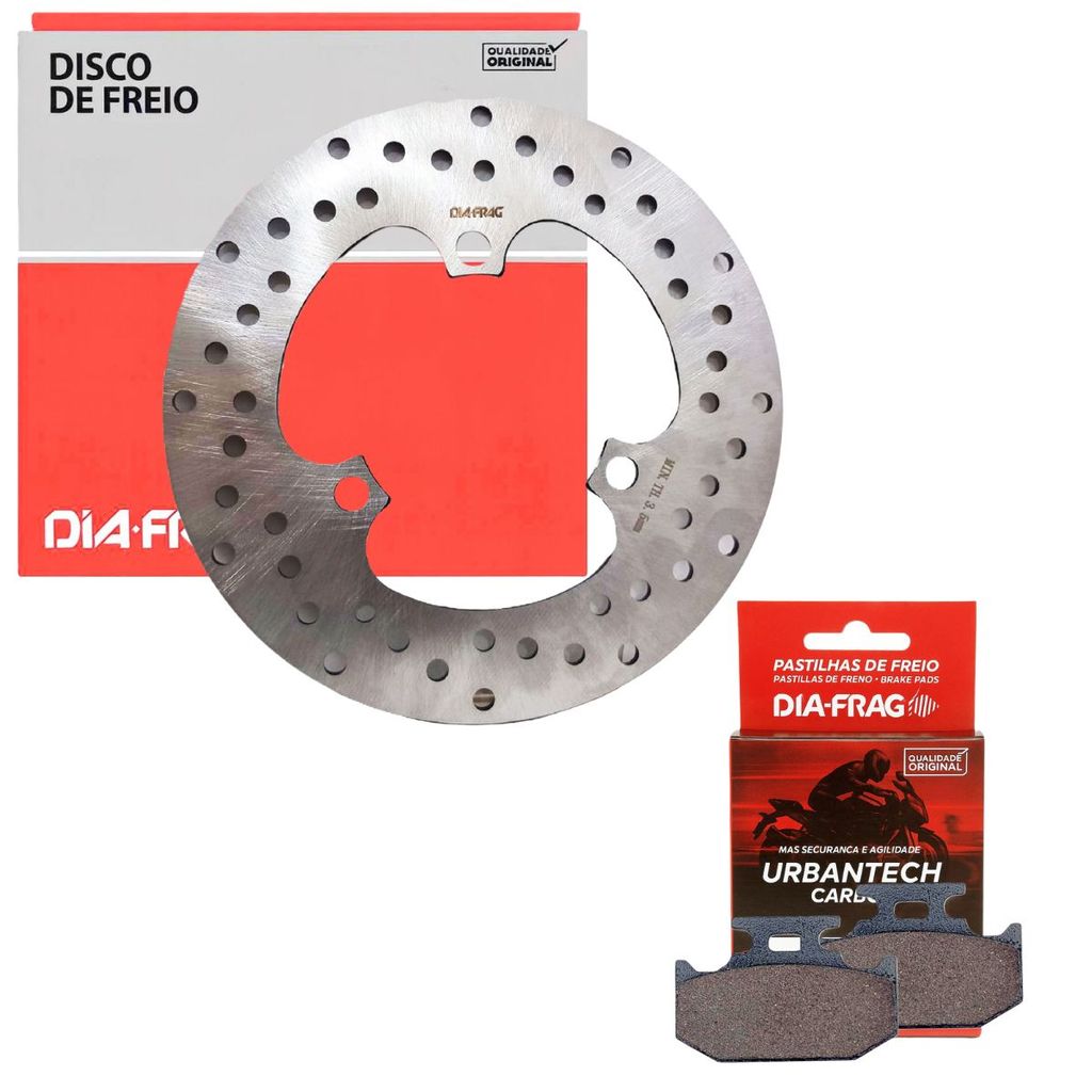 Disco de Freio Traseiro Lander 250 / Tenere 250 / Crosser 150 Abs + Pastilhas Diafrag