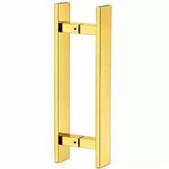 Puxador Barra Chata Reto para Porta Pivotante 40cm Metal Dourado Reto Italy Resistente