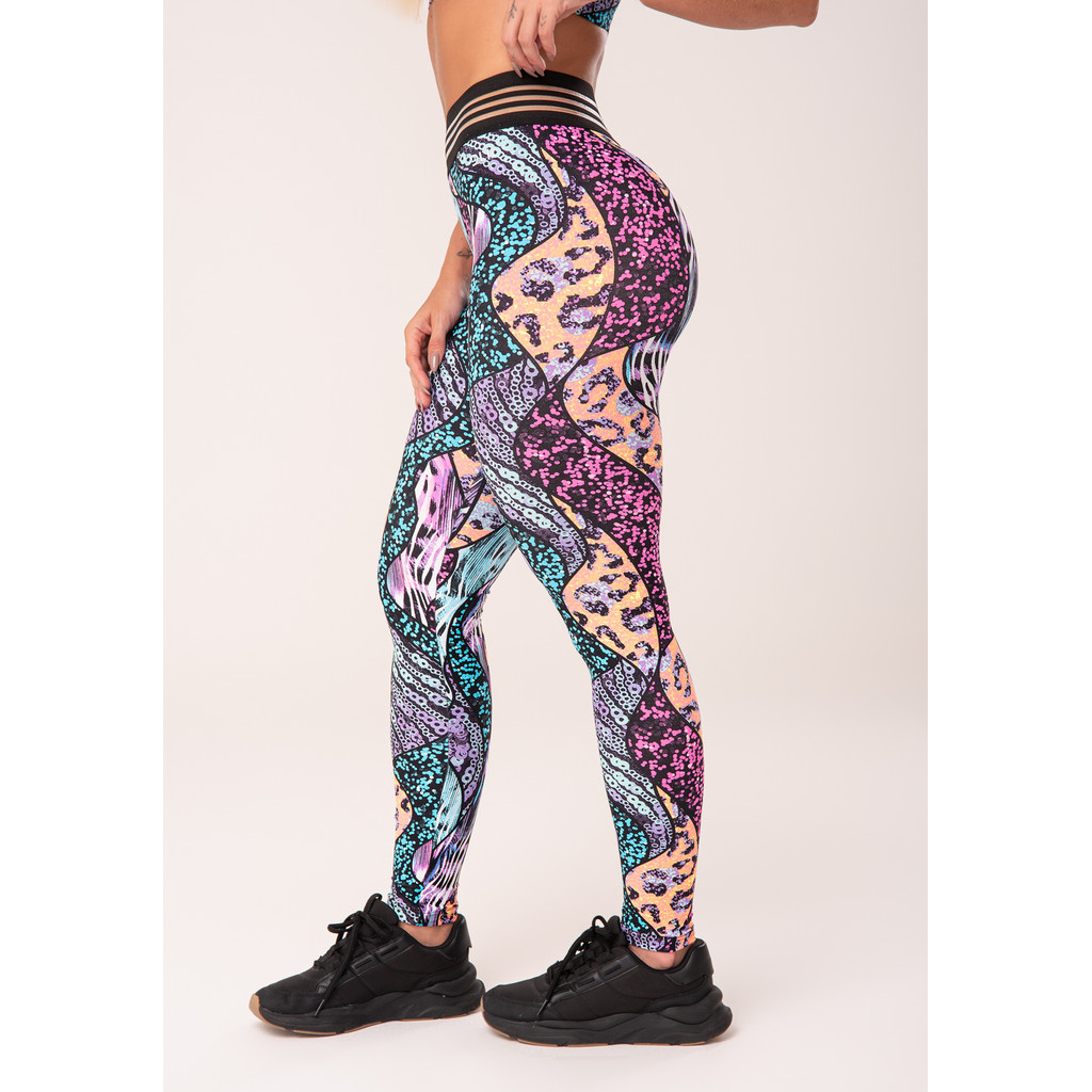 CALÇA LEGGING WILD COM ELÁSTICO ESTAMPADA DLK