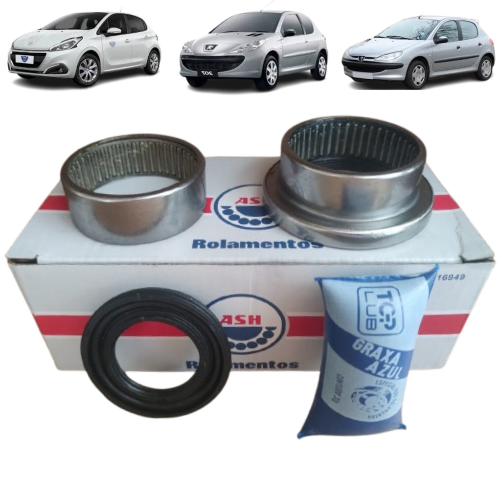 KIT ROLAMENTO SUSPENSAO TRASEIRA PEUGEOT 206 207 EIXO 47MM