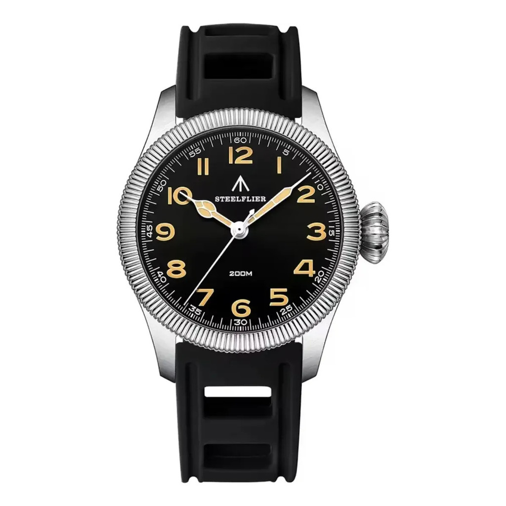 Relógio Steelflier Máq. Seiko Fluted Safira 39mm