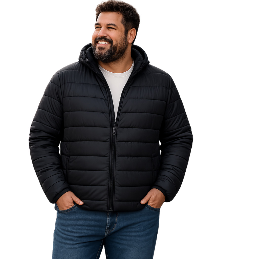 Jaqueta Bobojaco Puffer Masculino Corta Vento Capuz Removível Premium