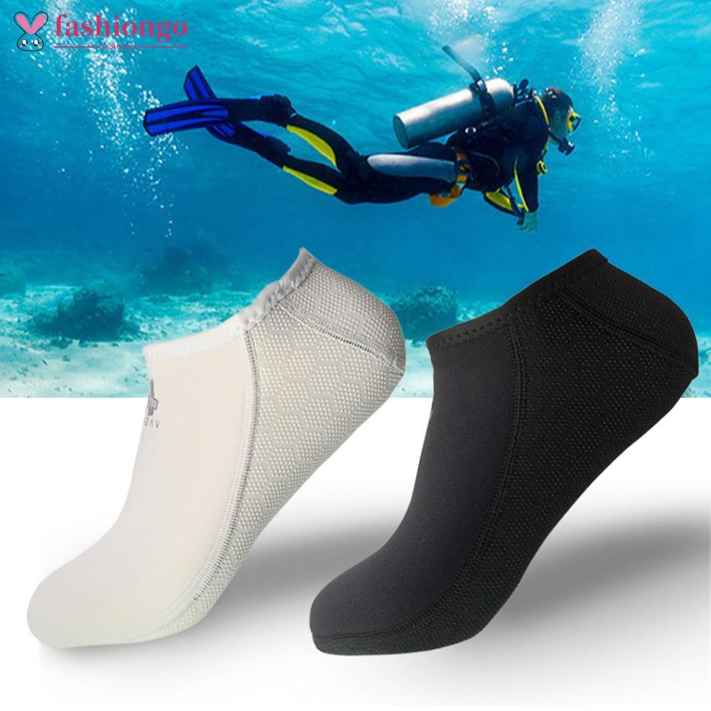 FASHIONGO 1 Par 3MM Super Elástico Mergulho Meias Curtas Antiderrapante Manter Quente Neoprene Praia Usadas Com Nadadeir