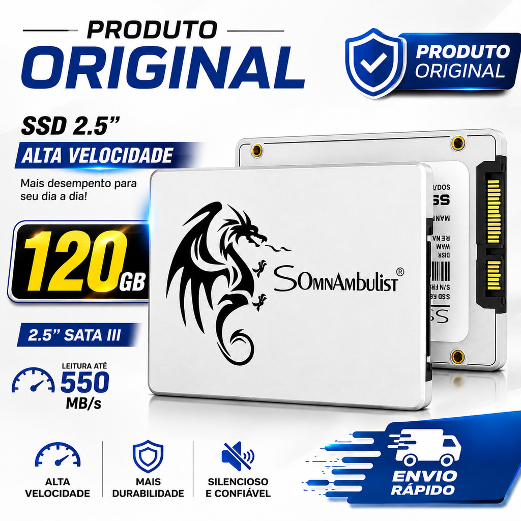 SSD 120GB SATA III 2.5 Polegadas Disco Sólido Interno Alta Velocidade Original para PC e Notebook