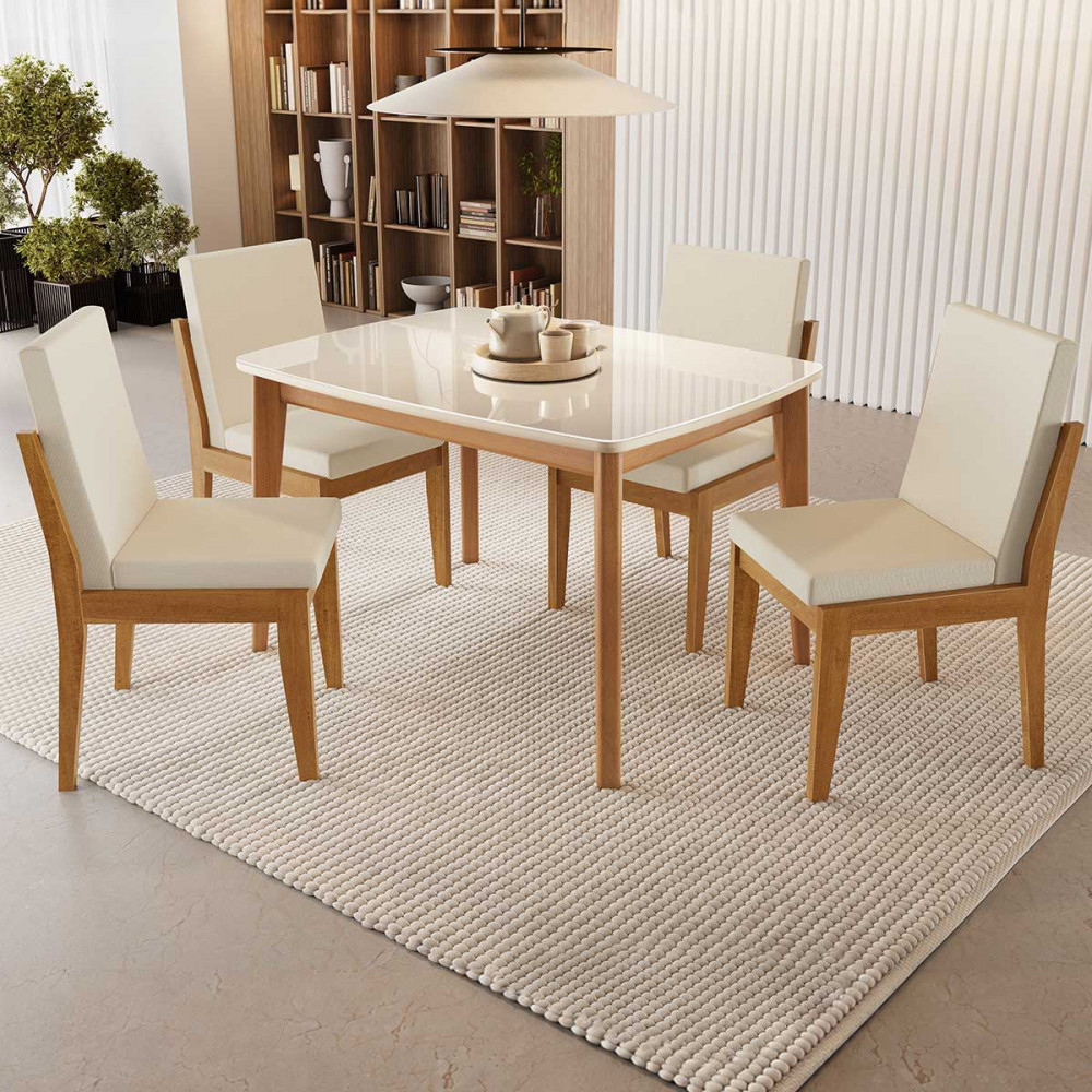 Conjunto Mesa Condessa 120x90 4 Cadeiras Lady